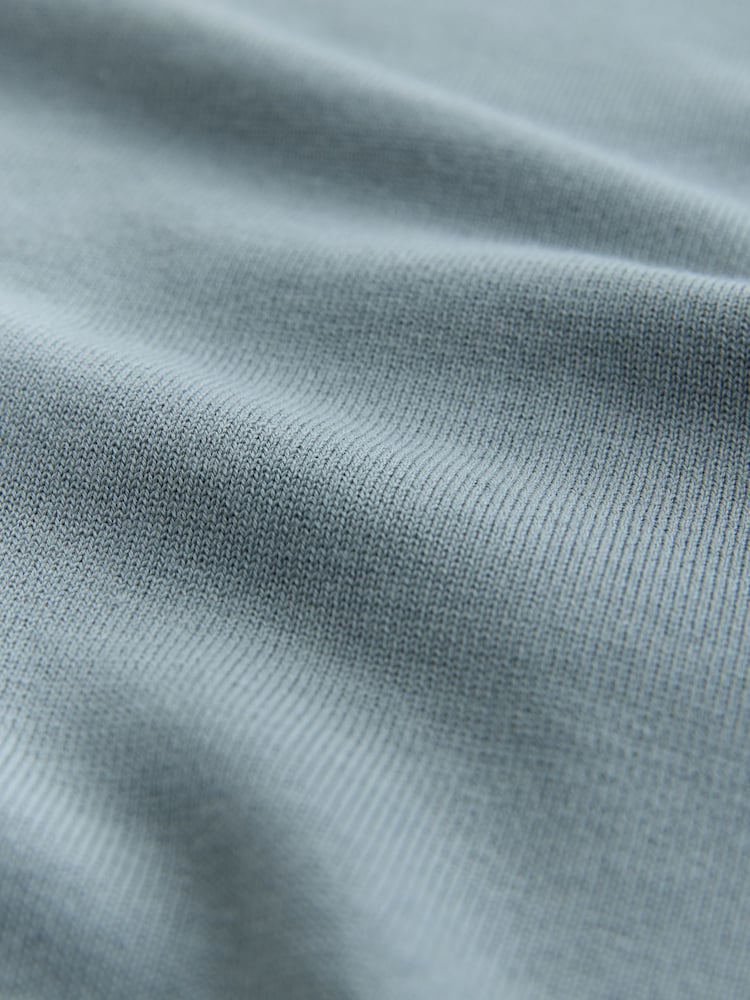 Light Blue Slim Fit N. Premium Tipped Short Sleeve Quarter Zip Knit Polo Shirt - Image 6 of 6