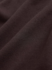 Chocolate Brown Slim Fit N. Premium Tipped Short Sleeve Quarter Zip Knit Polo Shirt - Image 3 of 3