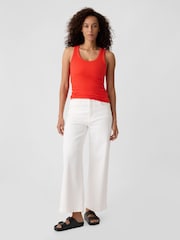 Gap Red Soft Ribbed Sleeveless Vest Top - Image 3 of 5