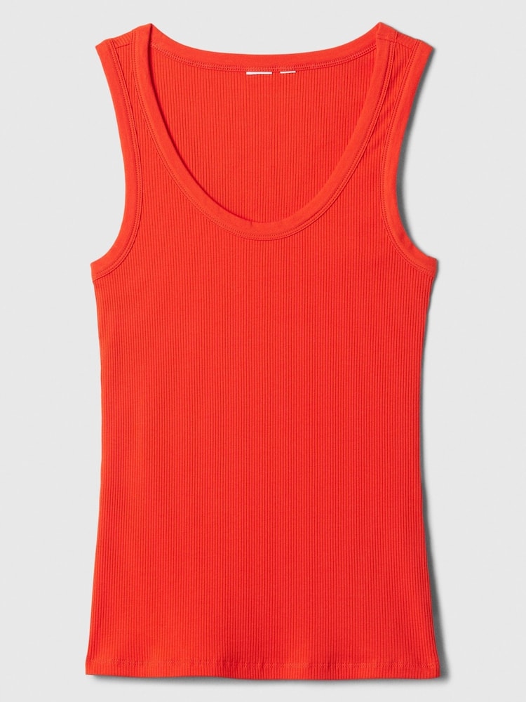 Gap Red Soft Ribbed Sleeveless Vest Top - Image 5 of 5 Gap Red Soft Ribbed Sleeveless Vest Top - Image 5 of 5