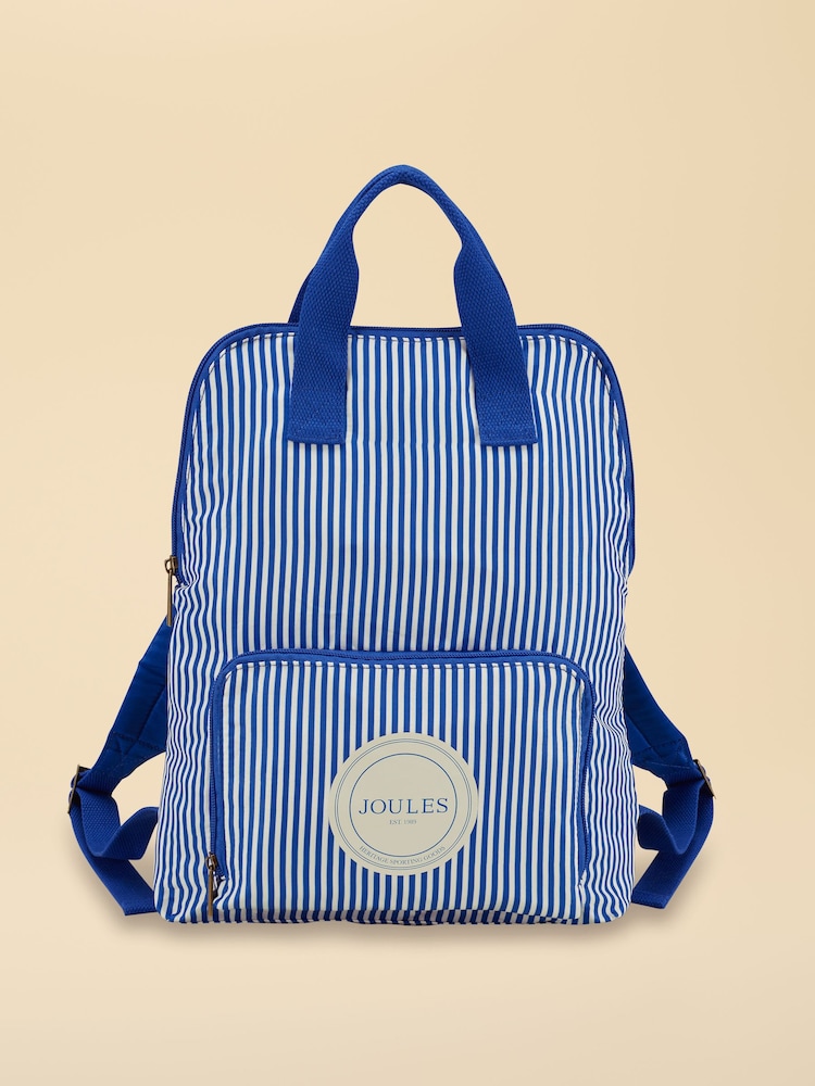 Joules Ticking Stripe Packaway Backpack - Image 1 of 4