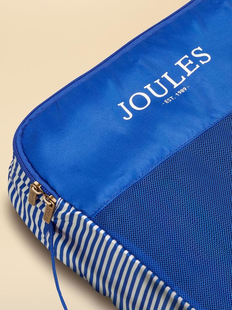 Joules Blue & White Ticking Stripe Packing Cubes - Image 2 of 2