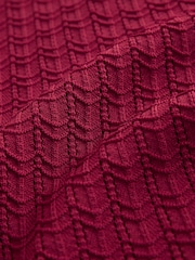 Red Pointelle Zip Through Knitted Shirt - Image 7 of 8