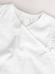 Alb - Broiderie Baby Romper (0mths-2yrs) - Imaginea 4 din 7