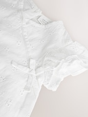 Alb - Broiderie Baby Romper (0mths-2yrs) - Imaginea 5 din 7