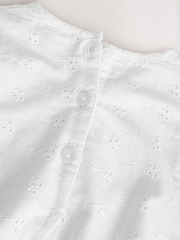 Alb - Broiderie Baby Romper (0mths-2yrs) - Imaginea 7 din 7