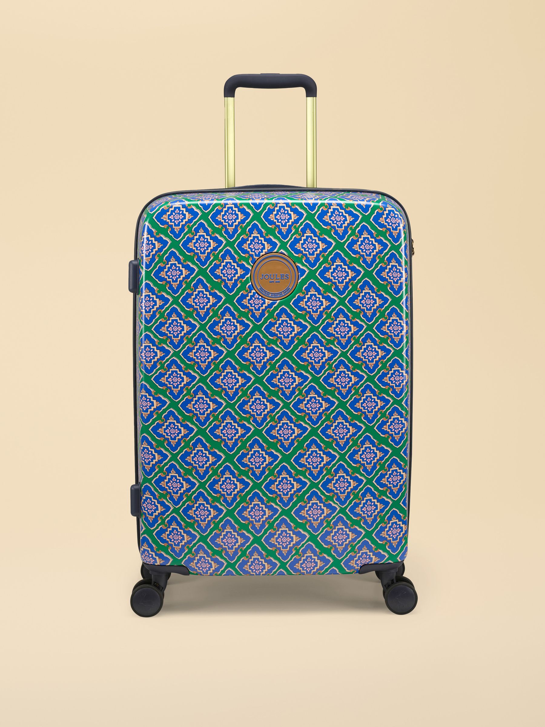 Joules Unisex Four Wheel Hard Shell Suitcase Tile Diamond One