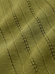 Green Regular Fit 100% Cotton Textured Knit Short Sleeve Trophy Polo Shirt - Image 7 of 8