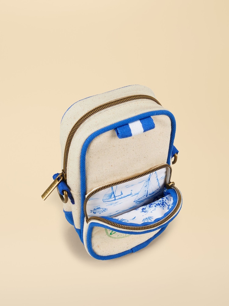 Joules Blue Oat Boat Club Crossbody Bag - Image 4 of 4