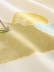 Ecru Beach Print Short Sleeve Shirt - Image 9 of 9