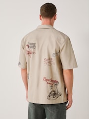 Ecru Print Short Sleeve Shirt - Image 2 of 8