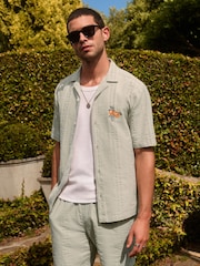 Grønn - Textured Chest Hit Short Sleeve Shirt - Bilde 2 av 7