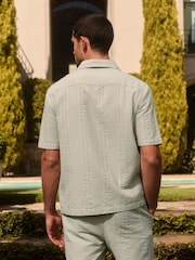 Grønn - Textured Chest Hit Short Sleeve Shirt - Bilde 4 av 7