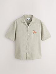 Grønn - Textured Chest Hit Short Sleeve Shirt - Bilde 5 av 7