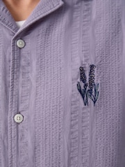 Purple Textured Short Sleeve Shirt - Image 5 of 8