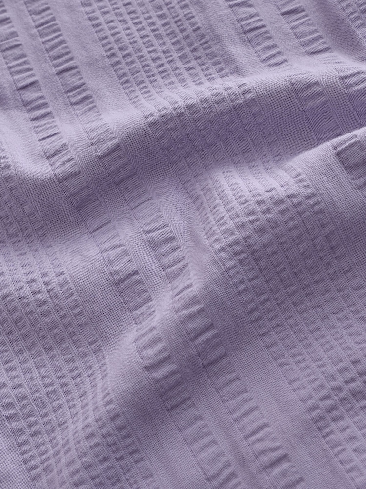 Purple Textured Short Sleeve Shirt - Image 8 of 8