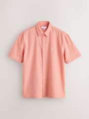 Pink Stripe Seersucker Short Sleeve Shirt - Image 7 of 9