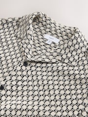 Black/White Textured Crochet Short Sleeve Shirt - Image 8 of 8