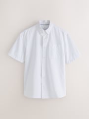 Hvit - Kortermet  - Lett Oxford-skjorte med lomme - Bilde 7 av 9