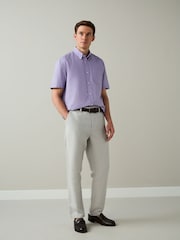 Lilac Purple Short Sleeve Lightweight Pocket Oxford  Shirt - Image 2 of 8