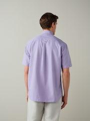 Lilac Purple Short Sleeve Lightweight Pocket Oxford  Shirt - Image 5 of 8