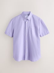 Lilac Purple Short Sleeve Lightweight Pocket Oxford  Shirt - Image 6 of 8