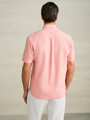 Coral Pink Short Sleeve Lightweight Pocket Oxford  Shirt - Image 5 of 8