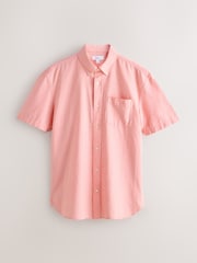 Coral Pink Short Sleeve Lightweight Pocket Oxford  Shirt - Image 6 of 8