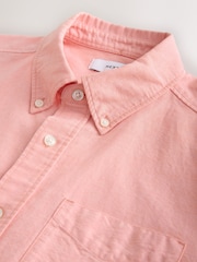 Coral Pink Short Sleeve Lightweight Pocket Oxford  Shirt - Image 7 of 8