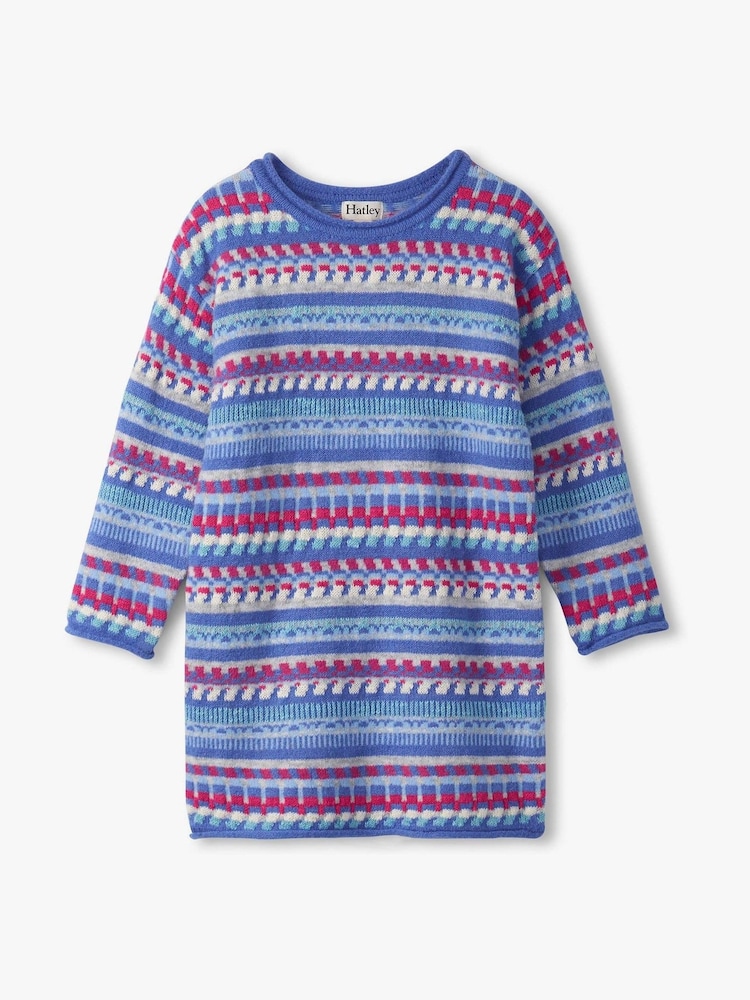 Hatley Blue Blueberry Stripe Jumper Dress - Image 1 of 2 Hatley Blue Blueberry Stripe Jumper Dress - Image 1 of 2