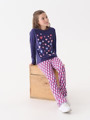 Hatley Blue Falling Hearts Long Sleeve T-Shirt - Image 2 of 4