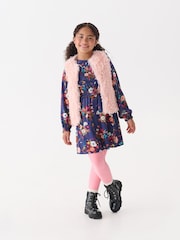 Hatley Pale Pink Feather Faux Fur Vest - Image 3 of 6