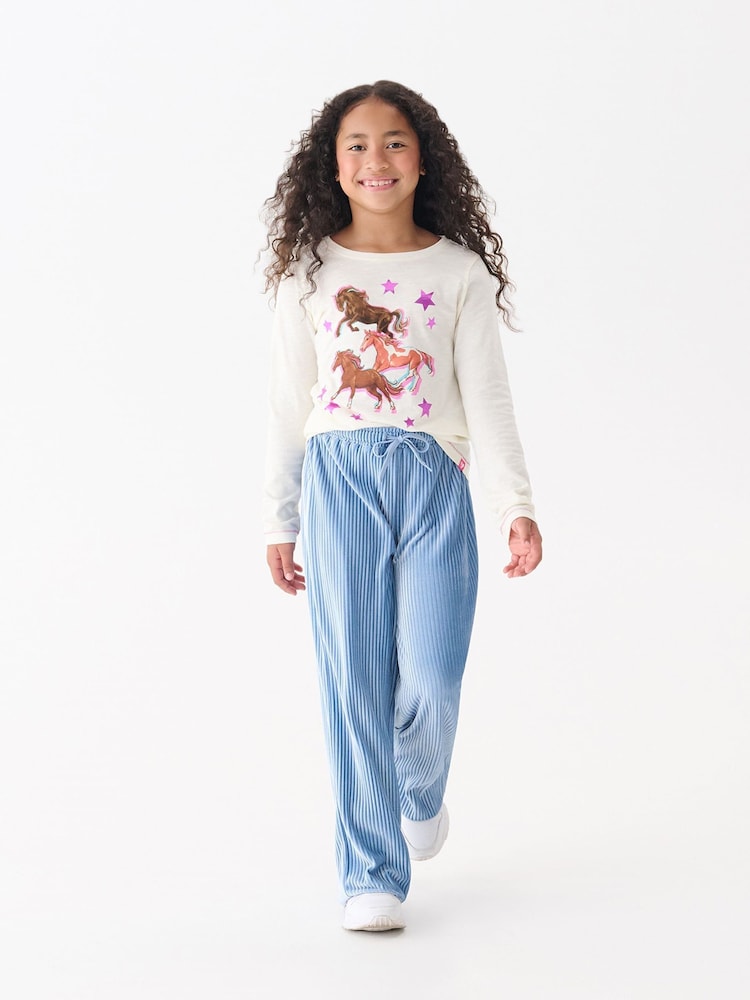Hatley Natural Galloping Horse Long Sleeve T-Shirt - Image 1 of 4 Hatley Natural Galloping Horse Long Sleeve T-Shirt - Image 1 of 4