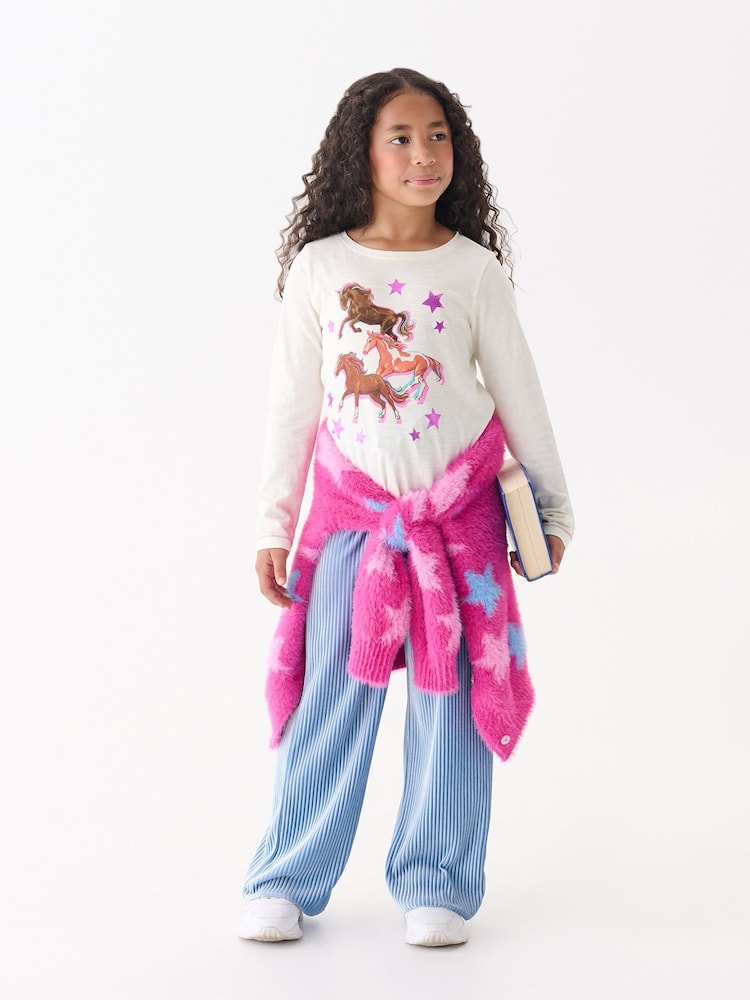 Hatley Natural Galloping Horse Long Sleeve T-Shirt - Image 2 of 4 Hatley Natural Galloping Horse Long Sleeve T-Shirt - Image 2 of 4