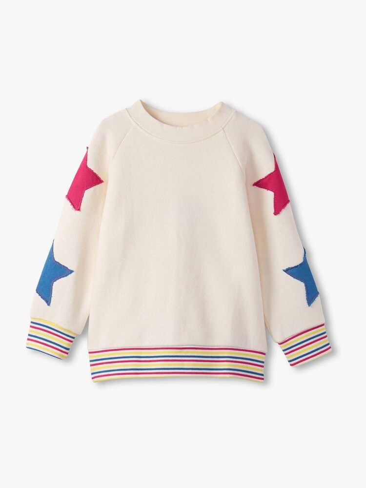 Hatley Natural Star Slouchy Pullover Sweat Top - Image 1 of 2 Hatley Natural Star Slouchy Pullover Sweat Top - Image 1 of 2
