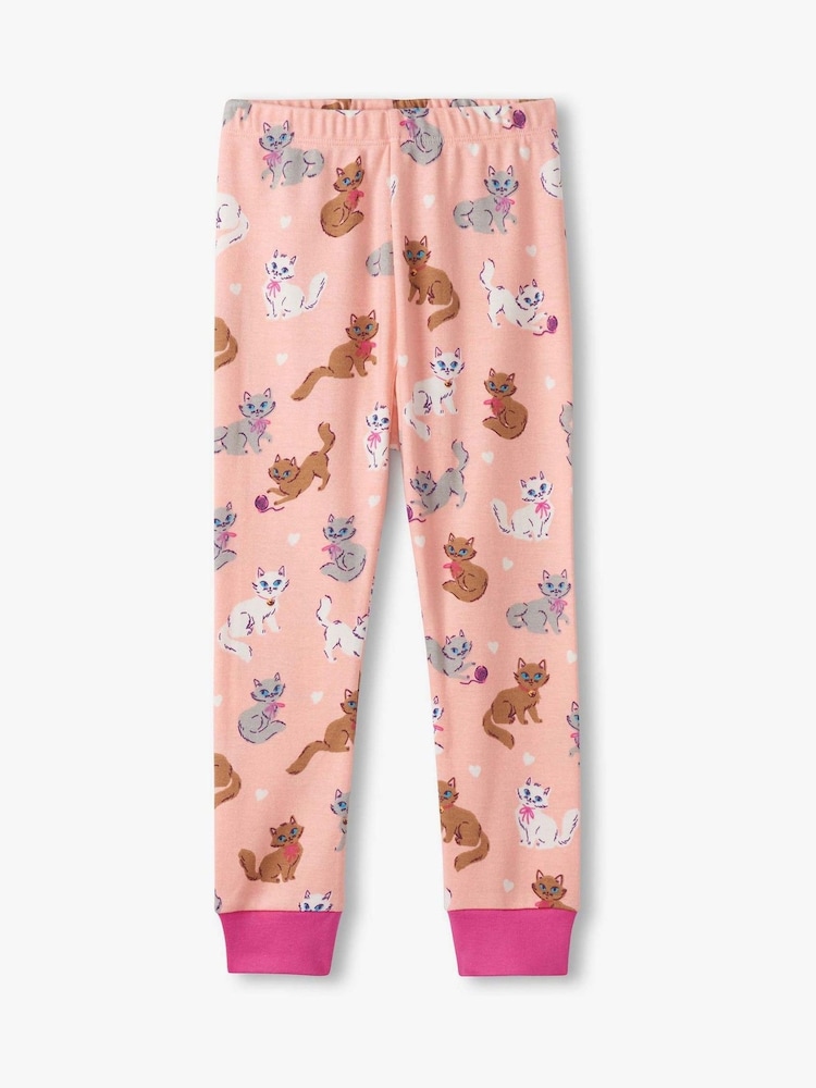 Hatley Pink Little Kitties Cotton Pyjamas Set - Image 3 of 3 Hatley Pink Little Kitties Cotton Pyjamas Set - Image 3 of 3