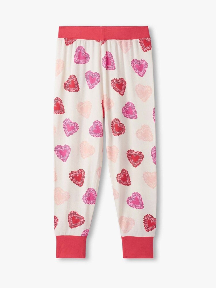 Hatley Natural Cut Out Hearts Bamboo Pyjamas Set - Image 3 of 3 Hatley Natural Cut Out Hearts Bamboo Pyjamas Set - Image 3 of 3