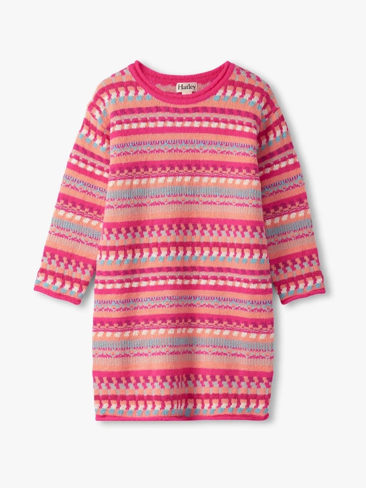 Hatley Orange Sunset Stripe Jumper Dress - Image 1 of 2