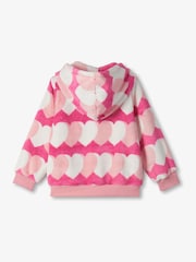 Hatley Pink Graphic Hearts Fleece Zip-Up Hoodie - Image 2 of 2