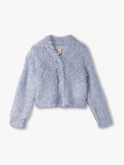 Hatley Blue Glitter Heart Blue Metallic Cardigan - Image 1 of 2