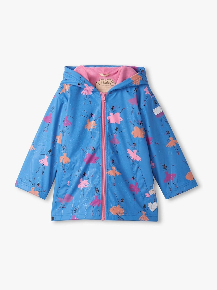 Hatley Blue Ballet School Colour Changing Rain Jacket - Image 1 of 2 Hatley Blue Ballet School Colour Changing Rain Jacket - Image 1 of 2