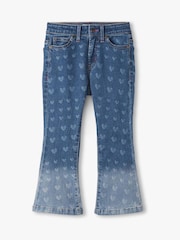 Hatley Blue Hearts Flared Leg Denim Jeans - Image 3 of 4