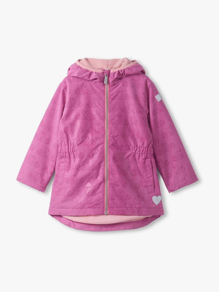 Hatley Pink Heart Swans Colour-Reveal Field Jacket - Image 1 of 1