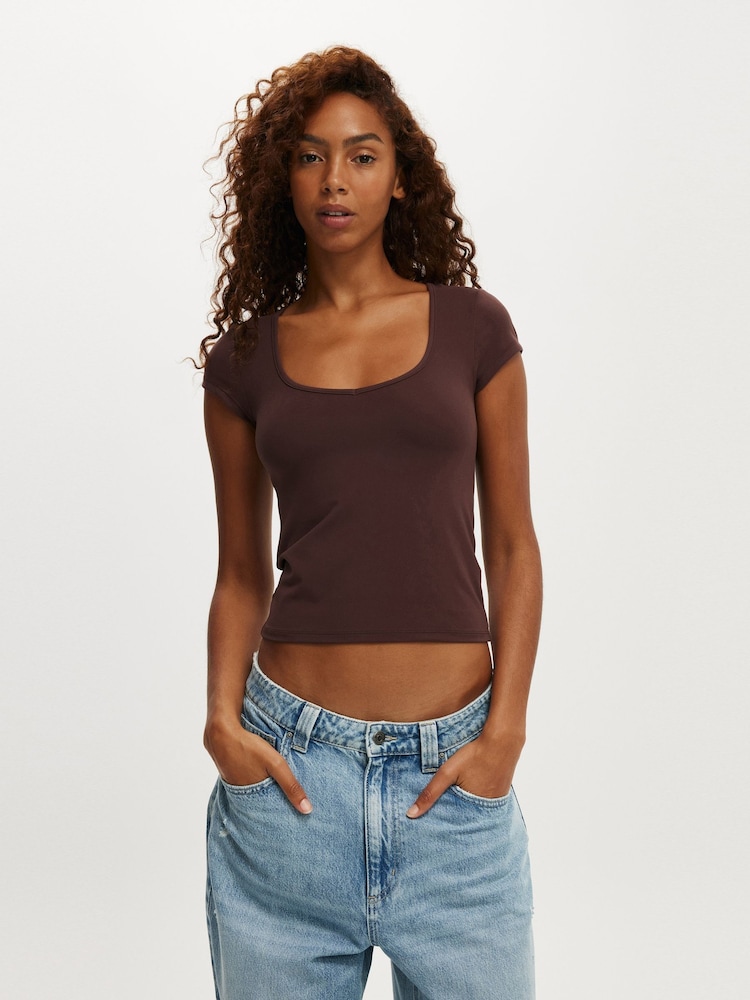 Cotton On Brown Hold Me Short Sleeve T- shirts - Image 1 of 4 Cotton On Brown Hold Me Short Sleeve T- shirts - Image 1 of 4