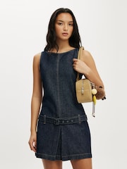 Cotton On Blue Mini Luisa Belted Denim Dress - Image 4 of 5