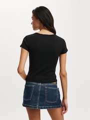 Preto - Cotton On Christy Henley T-Shirt - Imagem 2 de 4