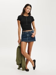 Preto - Cotton On Christy Henley T-Shirt - Imagem 4 de 4