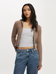 Castanho - Cotton On Everfine Double Zip-Up Hoodie - Imagem 1 de 4