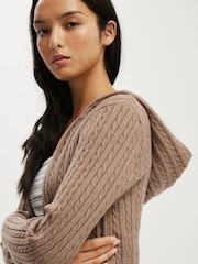 Castanho - Cotton On Everfine Double Zip-Up Hoodie - Imagem 3 de 4
