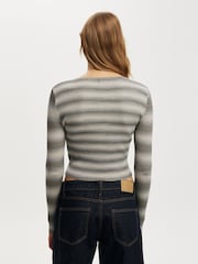 Cotton On Grey Everfine Rib Knit Cardigan - Image 2 of 4